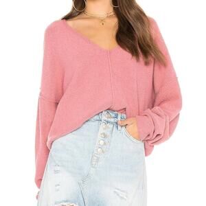 Free People Take Me Places Draped V-neck Knit Sweater Size Small